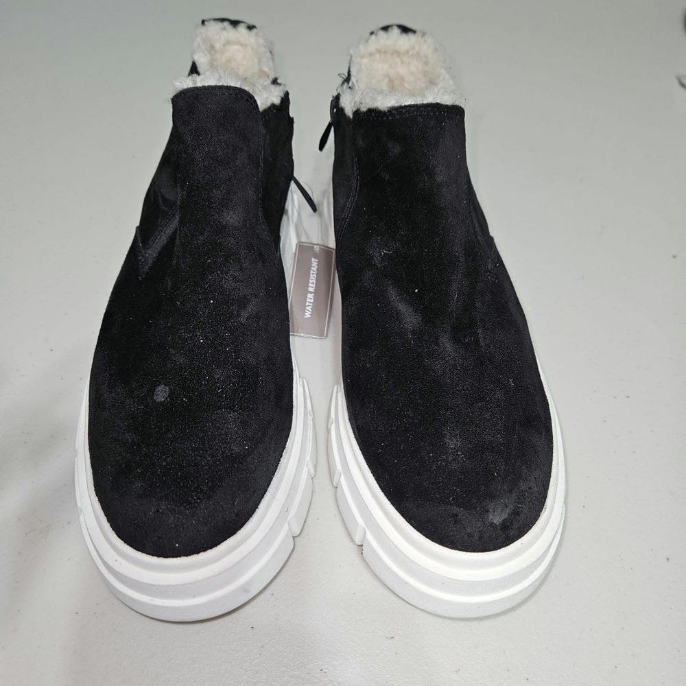 Franco Sarto Woman's Sneaker Bootie Winter Casual Fashion Leather Black Size 9